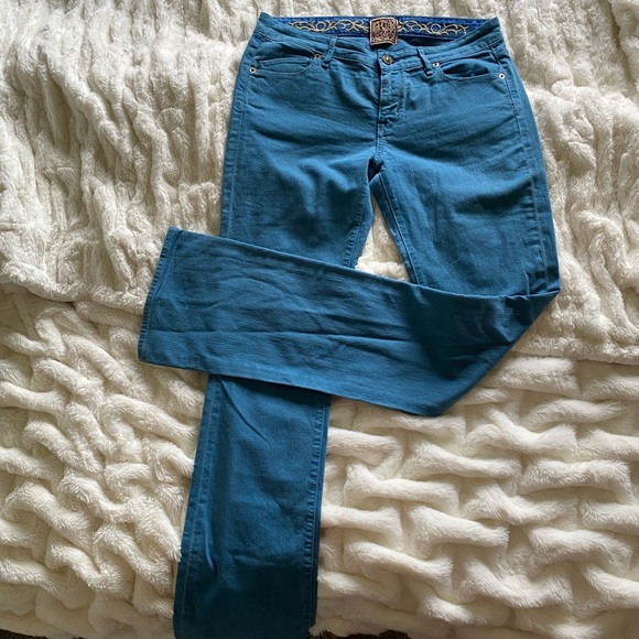 Rich & Skinny Bright cobalt blue straight leg jeans size 29 - Picture 3 of 4
